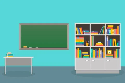 Interior of a school class. Vector. Illustrazione stock