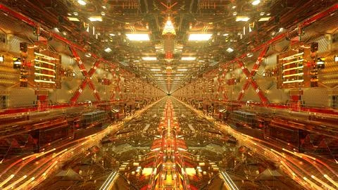 Interior of a Sci-Fi Space Station Stock-Illustration