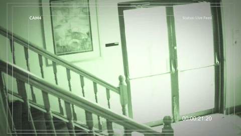 Interior Security camera footage of a small business - Angle 4 - Lobby Stock Footage 79735897