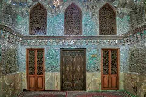 Interior of Shah e Cheragh Shrine, Shiraz, Iran Foto stock