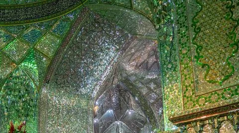 Interior of Shah e Cheragh Shrine, Shiraz, Iran Foto stock