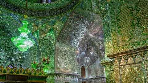 Interior of Shah e Cheragh Shrine, Shiraz, Iran Foto stock