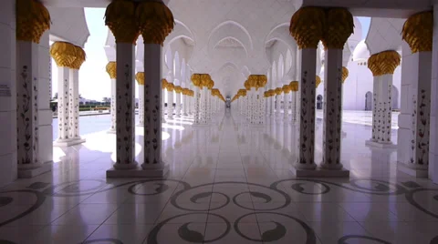 Interior of Sheikh Zayed Mosque Stock Footage 36962910