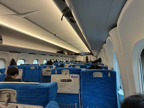 The interior of a Shinkansen high-speed train in Japan Fotos Stock