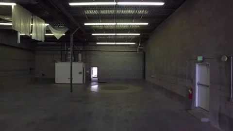 Interior shot of the big warehouse Stock Footage 134422494