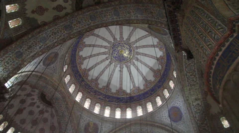 Interior shot of the Blue Mosque Dome Stock Footage 39253203