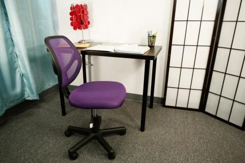 Interior shot of a home office. Stock Photos