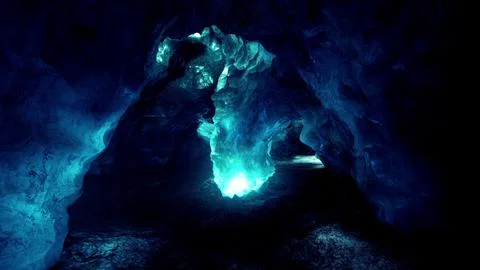 Interior shot of ice glacier cave Stock Illustration