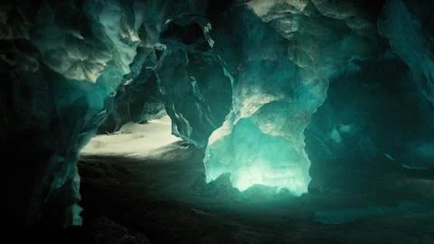 Interior shot of ice glacier cave Stock Illustration