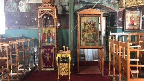 Interior Shot of Saint John Cathedral in Nicosia Stock Footage 99862757