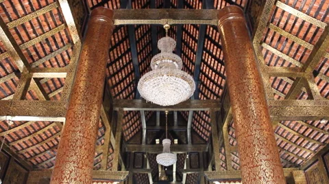 Interior shot of Temple in Thailand. Stock Footage 56387202