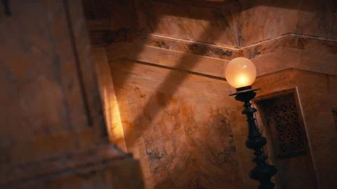 Interior Shots of Boston Public Library Historic Stairs Lion Statue Architecture Stock Footage 327384829