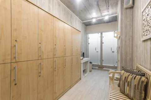 Interior of the shower room Stock Photos