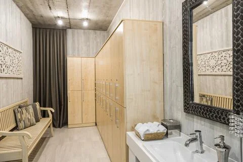 Interior of the shower room Stock Photos