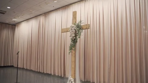 The interior of a simple Church. Video stock 142729982