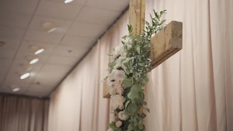 The interior of a simple Church. Stock Footage 142729985