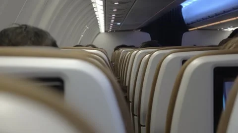 The interior of a single commercial plane. Stock Footage 332618872