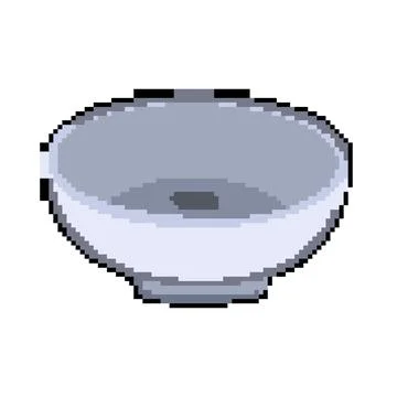 Interior sink ceramic pixel art vector illustration Stock Illustration