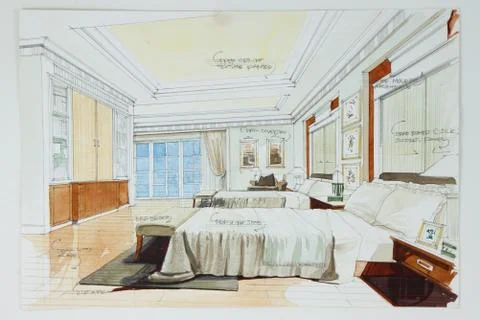 Interior sketch Stock-Illustration