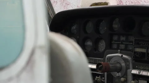 Interior Of Small Abandoned Plane Close Up Stock-Footage 147005421