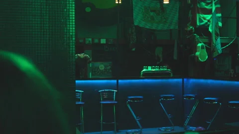The interior of a small bar in dim lighting 스톡 동영상 127177881