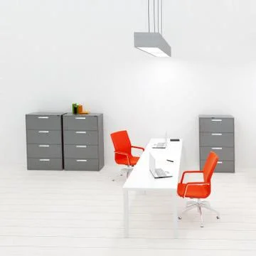 Interior of small modern office Stock Illustration