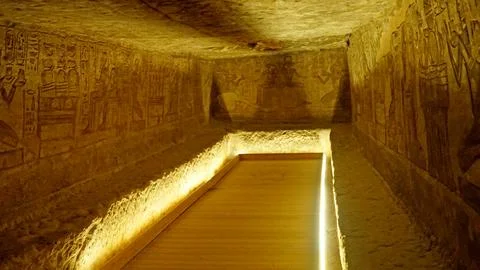 Interior of the Small Temple at Abu Simbel (The Temple of Hathor and Nefertari) Fotos de archivo