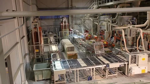 The interior of the Smart Factory is controlled by artificial intelligence. A Stock Footage 321053142