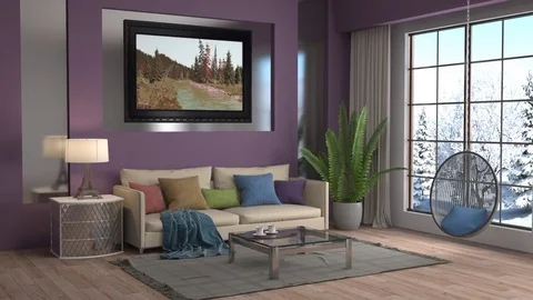 Interior with sofa. 3d illustration Stock Footage 73211729