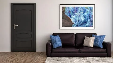 Interior with sofa. 3d illustration Stock Illustration