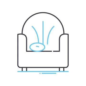 Interior sofa line icon, outline symbol, vector illustration, concept sign 스톡 일러스트