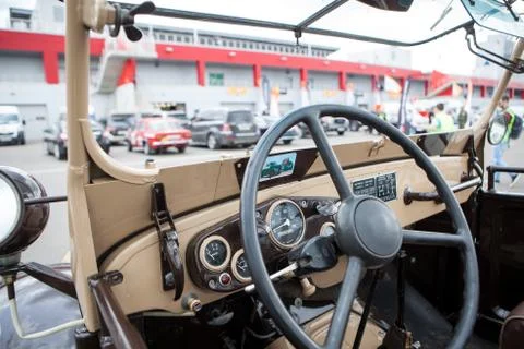 The interior of the Soviet retro car Stock Photos