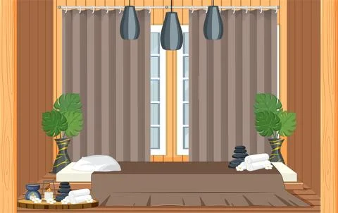 Interior Spa Room Scene Stock Illustration