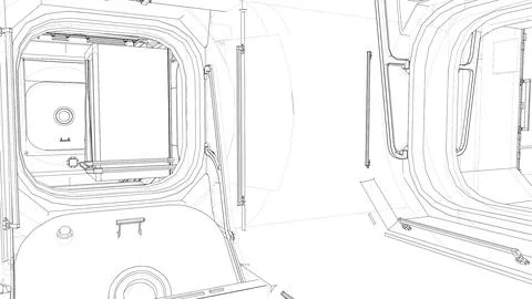 Interior of the space station Illustrazione stock