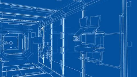 Interior of the space station. Vector Stock-Illustration