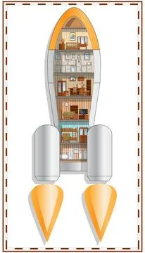 The interior of the spacecraft. Stock Illustration