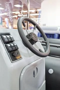 The interior of a speedboat Stock Photos