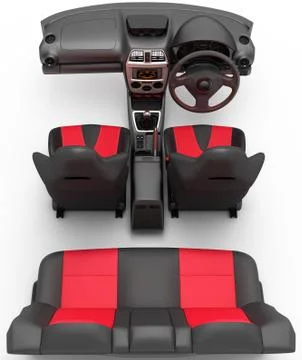 Interior of a sports car. Interior elements on a white background. Stock Illustration