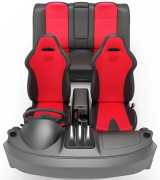 Interior of a sports car. Interior elements on a white background. Stock Illustration