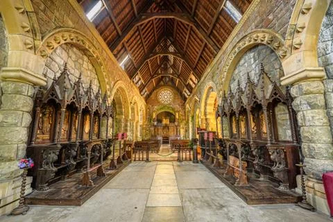 Interior of St Conans Kirk located in Loch Awe,  Scotland Fotos de archivo
