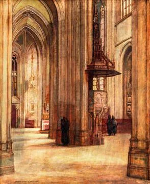 Interior of st. by Elemir Halasz-Hradil.. Stock Illustration