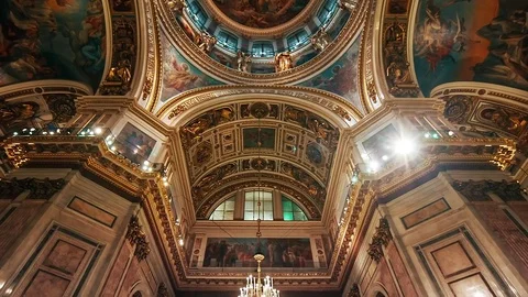 Interior of St. Isaacs Cathedral Video stock 77365101