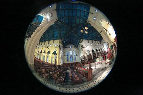 The Interior of St. John's Cathedral, Central, Hong Kong11 Nov 2012 Stock Photos