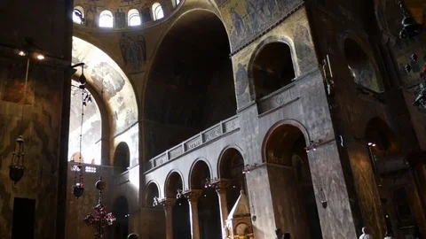 Interior St Marks Basilica Venice Italy Stock Footage 70104981