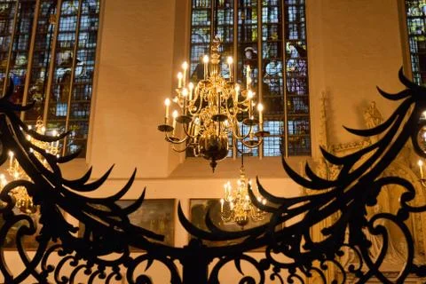 Interior of St. Michael and St. Gudula Cathedral Stock Photos