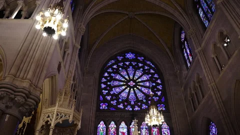 Interior of St. Patrick's Cathedral, Midtown Manhattan New York Stock Footage 244112301