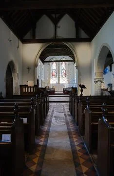 Interior of St. Peter and St. Paul Church, West Wittering Foto stock