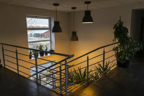 Interior Staircase and Window Plants at Technocar Kft Bicske Фото