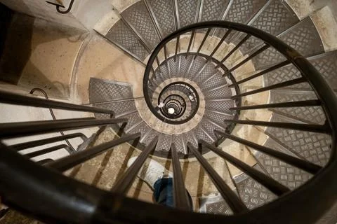 The interior stairs of the Arc de Triomphe in Paris - 1 Stock Photos