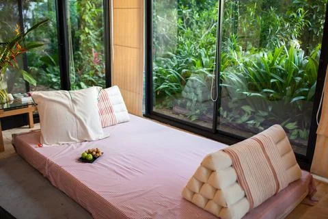 Interior standard room with bed Stock Photos